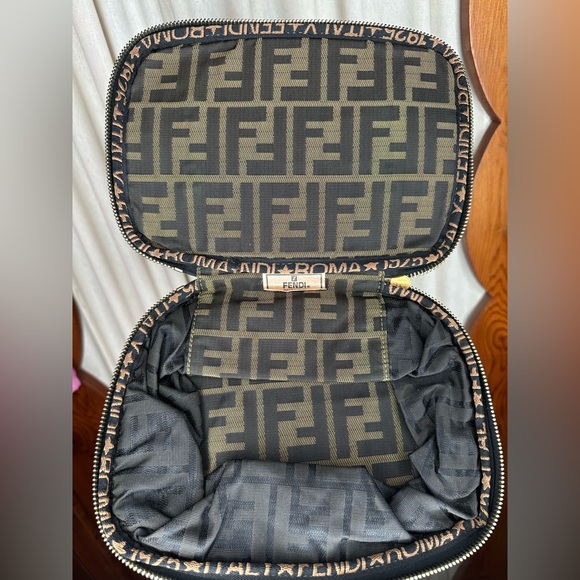 Fendi Vintage Zucca Canvas Collapsible Cosmetic Vanity Bag - Picture 2 of 10